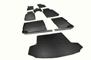 Комплект ковриков в салон 3 ряда и багажник SKODA-Kodiaq 7 мест (сложенный 3 ряд) 2017-