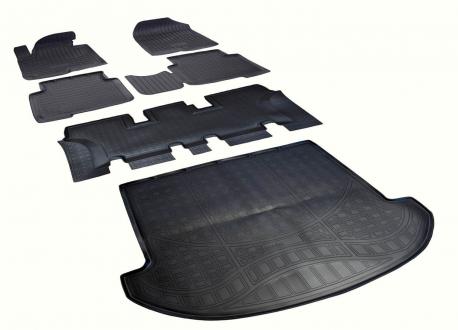 Комплект ковриков в салон и багажник Hyundai Santa Fe 3 DM 7 мест 2012-2018